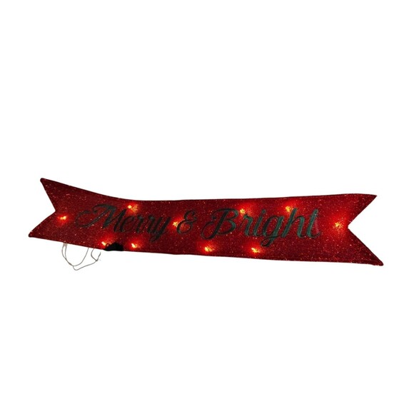 Holiday Time LED Holiday Banner that says "Merry & Bright" - Picture 11 of 16
